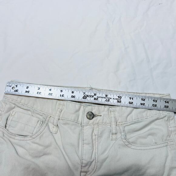 Free People Straight Corduroy Pants Mid Rise White Cream Women 27W x 30L Used - Picture 8 of 11